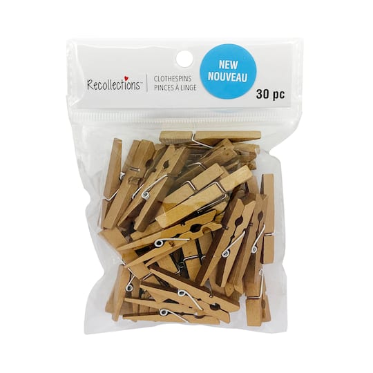 12 Packs: 30 ct. (360 total) Medium Gold Clothespins by Recollections&#x2122;